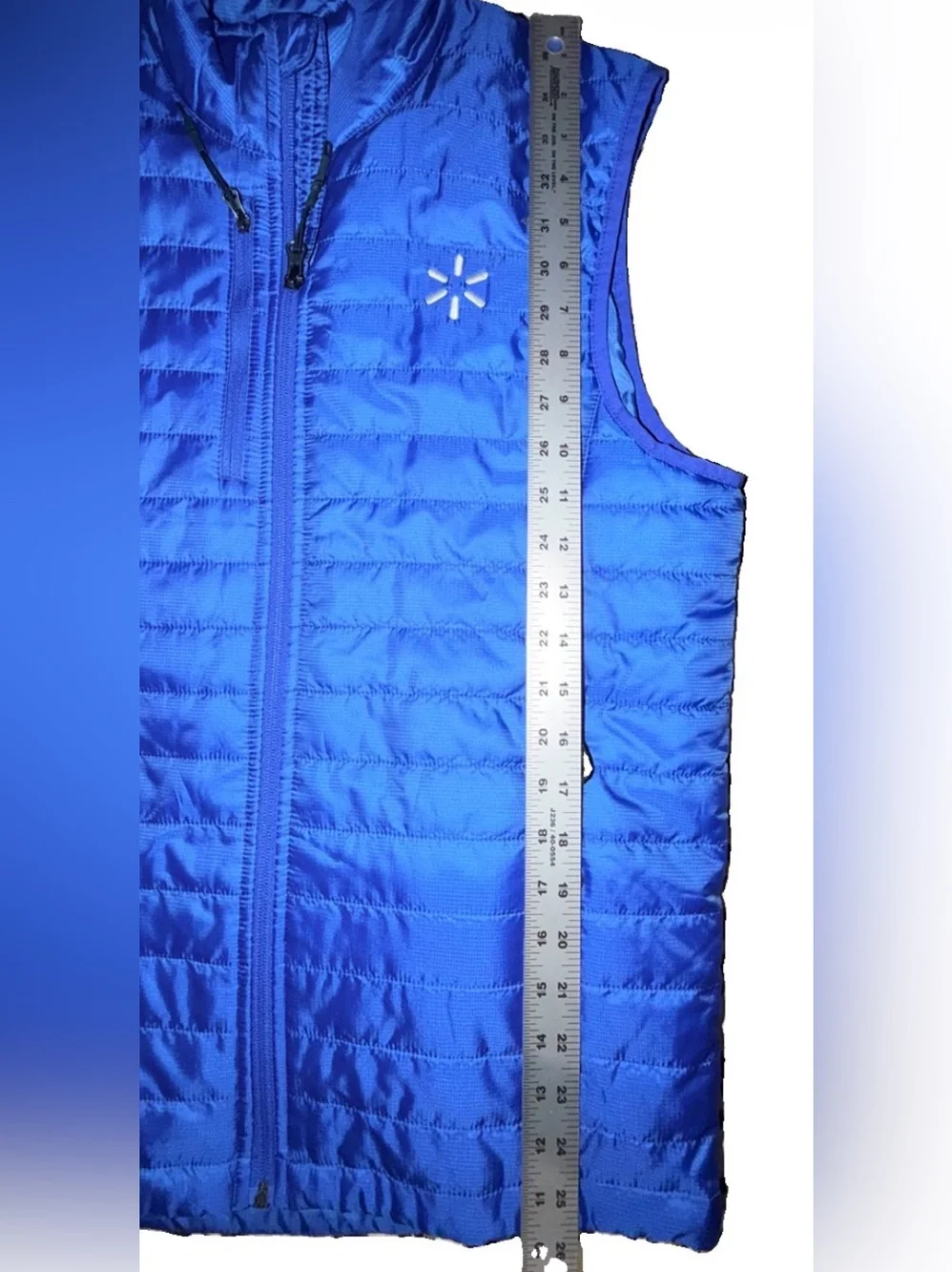 Port Authority Men’s Size Small Puffer Vest Blue Walmart Logo EUC